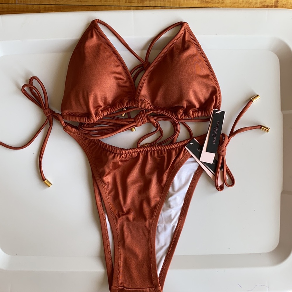 ❌SOLD❌NWT Bronze Victoria’s Secret swimsuit bikini set